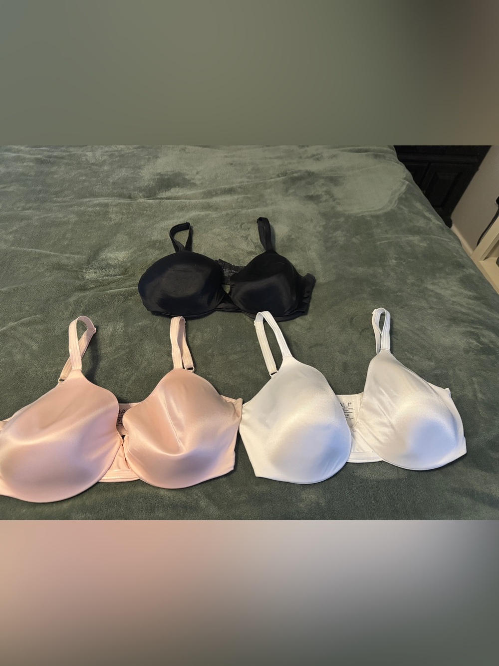 Bali Smooth Satin T-Shirt Bras - Black, Pink, White